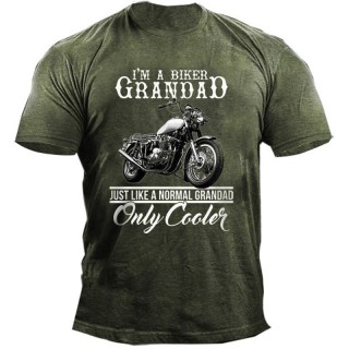 Men's Outdoor I'm A Biker Grandad Motorcycle Cotton T-Shirt