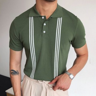 Fashion Casual Hit Color Polo T-shirt