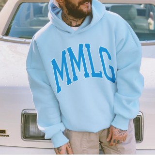 Men's Oversized Casual Letter Print Hoodie